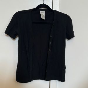 Short Sleeve Black Cardigan